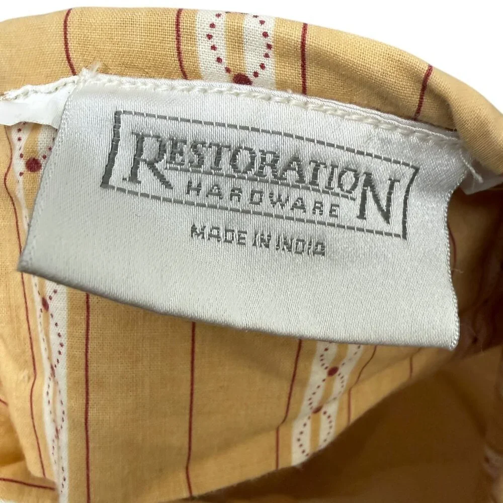 Restoration Hardware Quilted Pillow Sham Yellow Paisley Standard Pillowcase RefC